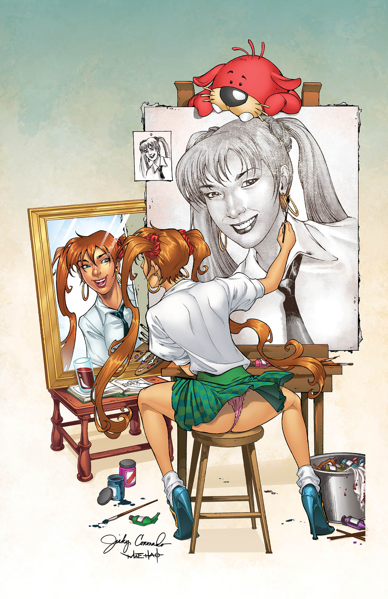 BANZAI GIRL: SELF-PORTRAIT IN THREES! (2nd Version Final Color) by Jinky Coronado
