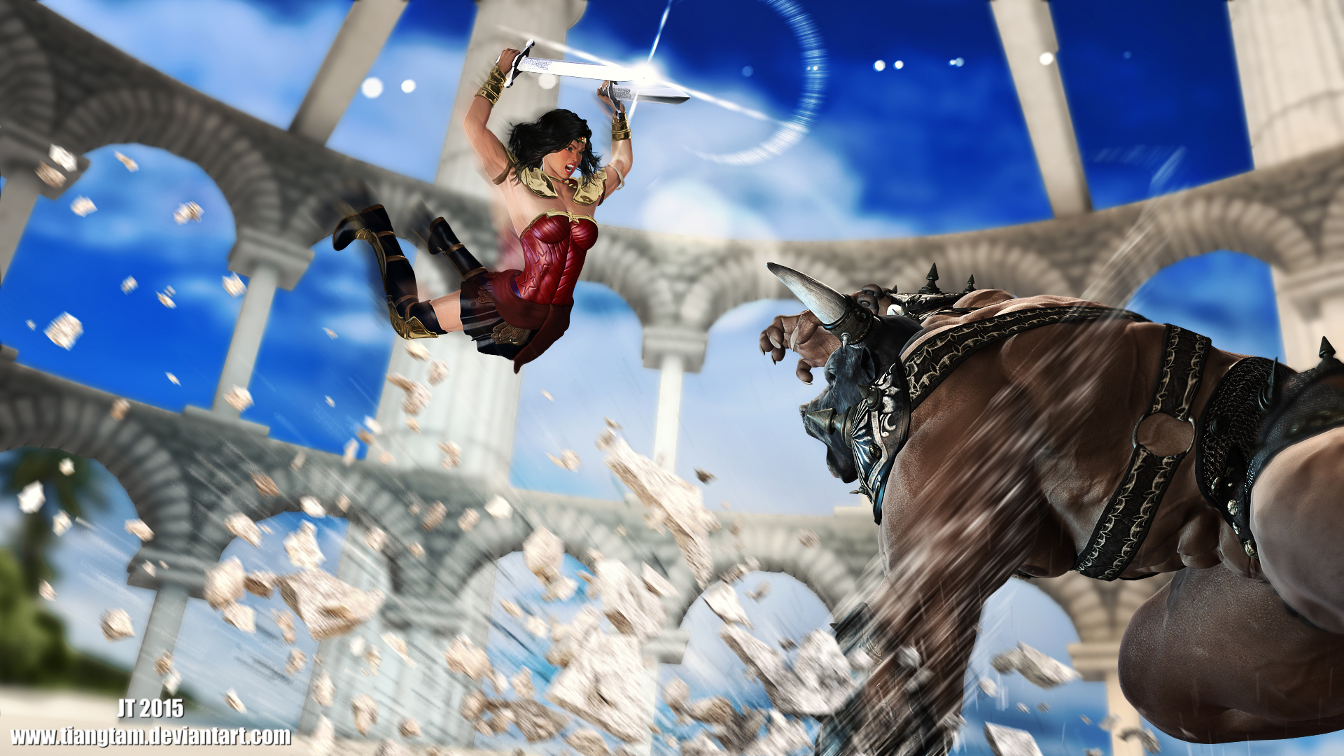 Wonder Woman v Minotaur