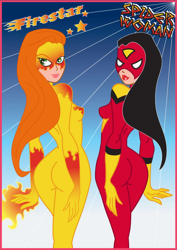 Firestar & Spiderwoman by VL