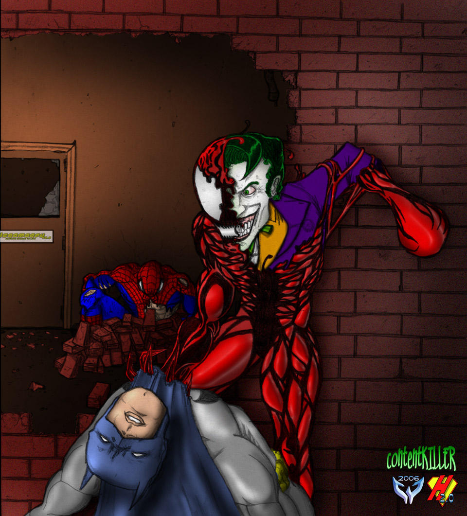 Heromorph draw off colors - Clown Symbiote of Crime w/Background by ContentKiller colors by Winter