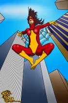 Spider-Woman Flying High