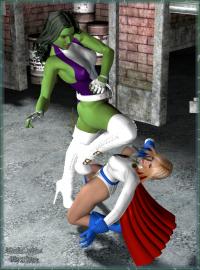 She-Hulk Vs. Power Girl! 3rd & Official Take!!!