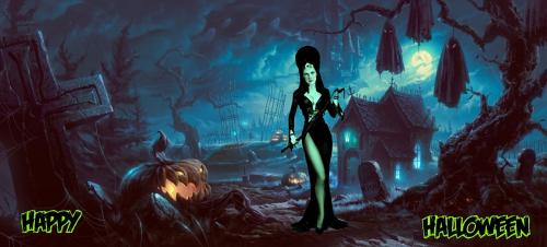 Happy Halloween Elseworld Wonderwoan Elvira Mash-Up