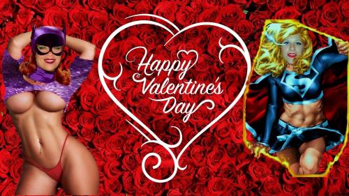 BatGirl Supergirl Happy Valentines Day