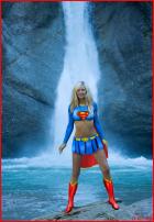 Supergirl at the Waterfall