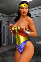 Wonder Woman In The Justice League Locker Room