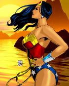 Wonder Woman catching a summer breeze