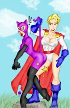 Catwoman and Power Girl