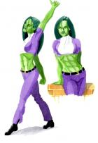 She-Hulk watercolour studies